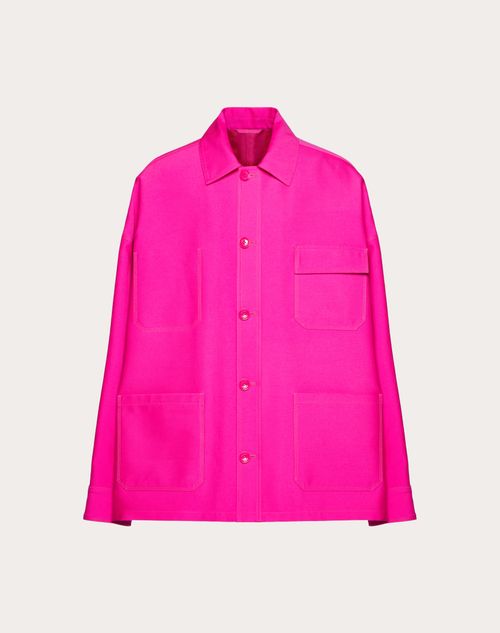 Valentino - コットン X ウール X シルク オーバーシャツ - Pink Pp - メンズ - ピーコート