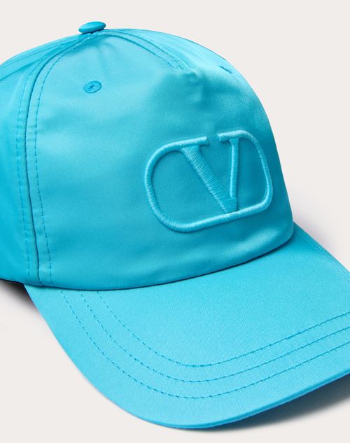 Valentino Garavani - Vlogo Signature Nylon Baseball Cap With Vlogo Embroidery - Sky Blue - Man - Soft Accessories - M Accessories