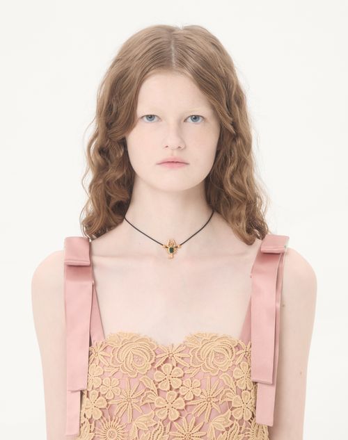 Valentino - Short Guipure Dress With Fleur A Jours Flower Mix - Beige - Woman - Dresses