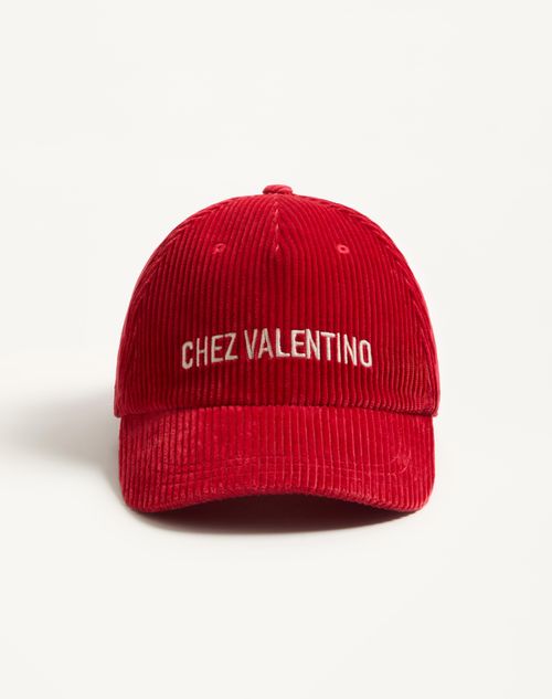 Valentino Garavani - Chez Valentino Velvet Baseball Cap With Embroidery - Pink/butter - Man - Soft Accessories - M Accessories