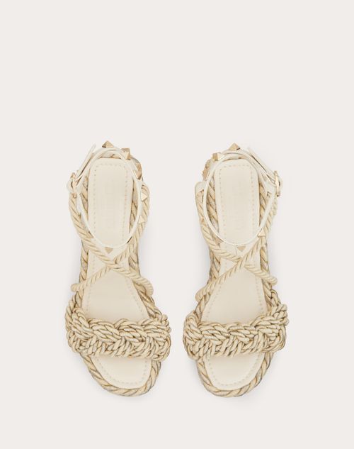 Valentino torchon rockstud leather wedge online sandals