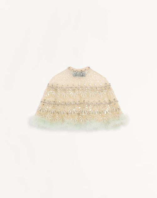Valentino - Embroidered Tulle Illusion Cape - Multicolour - Woman - Shelf - Wrtw Holday Ss26