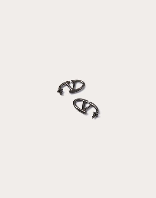 Valentino Garavani - Vlogo The Bold Edition Metal Earrings - Lead - Woman - Jewellery