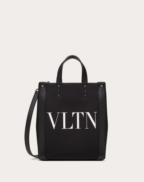 Valentino Garavani - Vltn Ecolab Mini Canvas Shopper - Black - Man - Vltn - M Bags