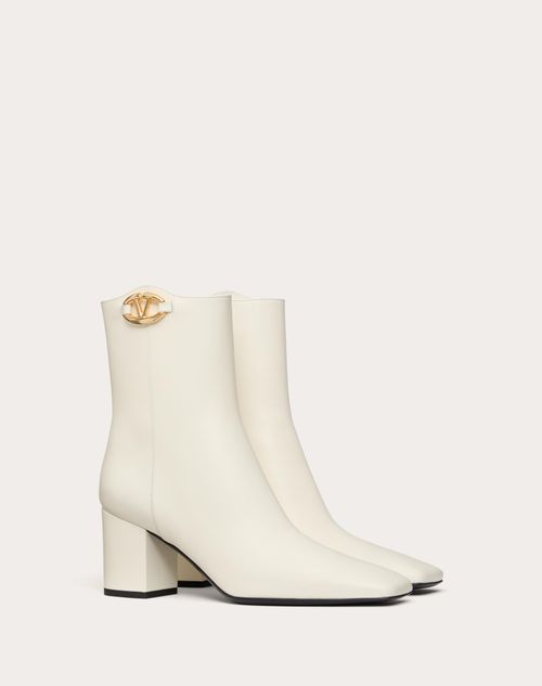 Valentino Garavani - Vlogo The Bold Edition Ankle Boot In Calfskin 70mm - Ivory - Woman - Boots&booties - Shoes
