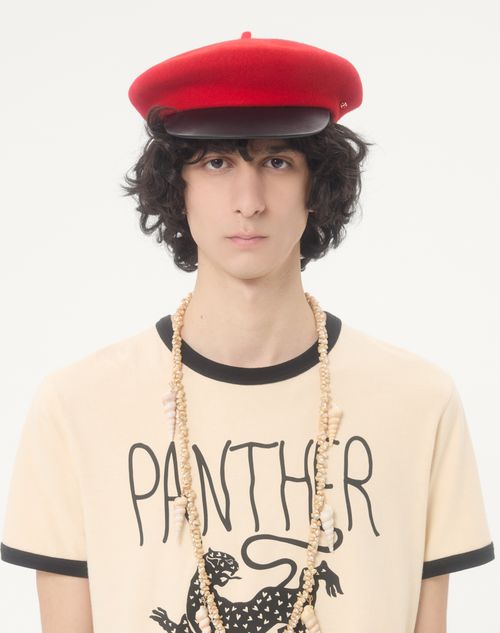 Valentino - Valentino Cotton T-shirt With Panther Print - Butter/black - Man - T-shirts And Sweatshirts