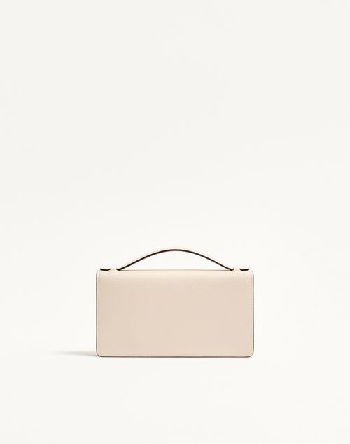 Valentino Garavani - Vlogo Signature Grainy Calfskin Wallet With Chain - Light Ivory - Woman - Clutches