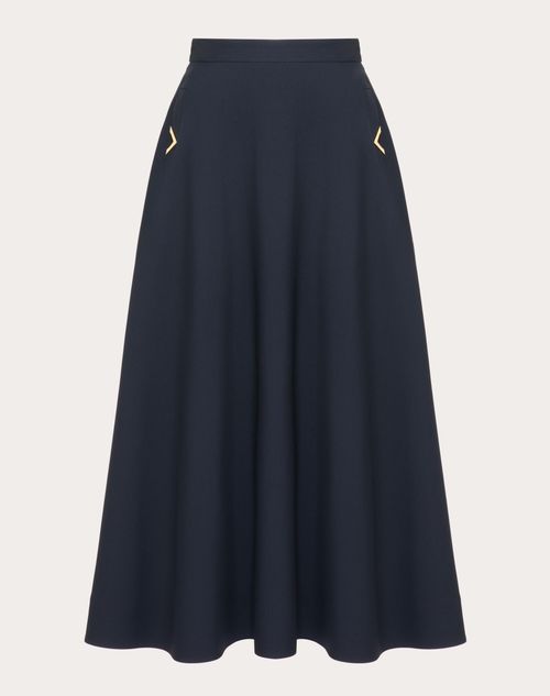 Valentino - Crepe Couture Midi Skirt - Navy - Woman - Skirts