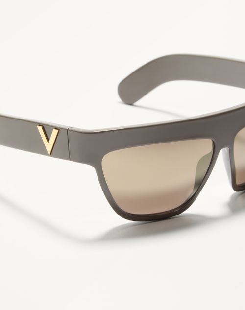 Valentino - Occhiale Geometrico In Acetato - Marrone/bronze - Unisex - Occhiali