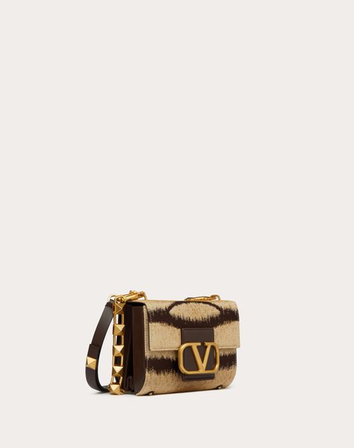 Valentino Garavani - Stud Sign Shoulder Bag In Jacquard Tiger-motif Fabric - Beige/brown - Woman - Woman Bags & Accessories Sale