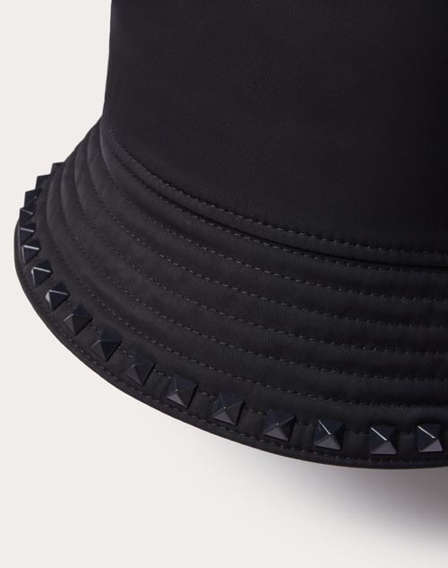 Valentino Garavani - Rockstud Cotton Bucket Hat With Stud Appliqué - Navy - Man - Hats And Gloves