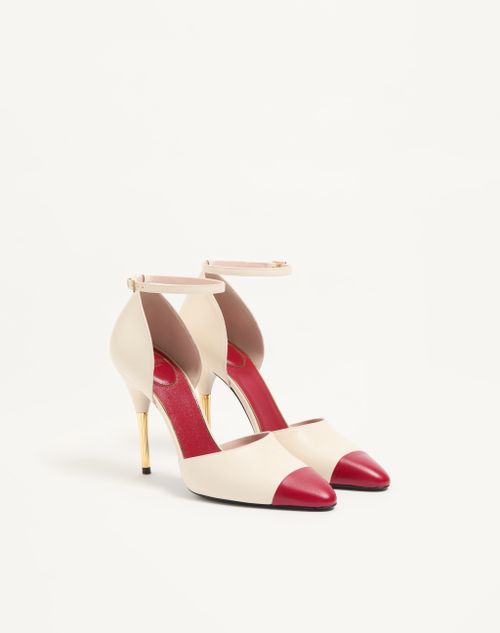 Valentino Garavani - Sinead Kidskin Pumps 105mm - Butter/red - Woman - Pumps And Slingbacks