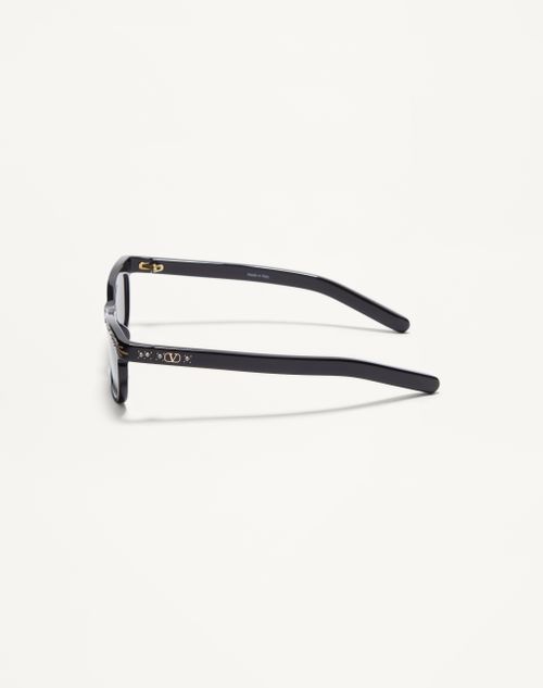 Valentino - Rechteckige Acetatfassungen - Schwarz/grau - Unisex - Sonnenbrillen