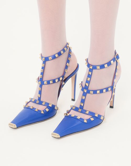 Valentino Garavani - Escarpins Rockstud En Cuir De Chevreau, Talon&nbsp;: 100&nbsp;mm - Bleu Électrique - Femme - Escarpins Et Slingbacks