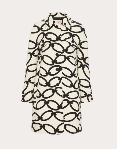 Valentino - ヴァレンティノ チェーン 1967 ダブル クレープ クチュール コート - アイボリー/ブラック - ウィメンズ - コート
