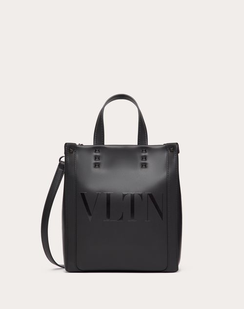 Valentino Garavani - Mini Vltn Leather Shopper - Black - Man - Vltn - M Bags