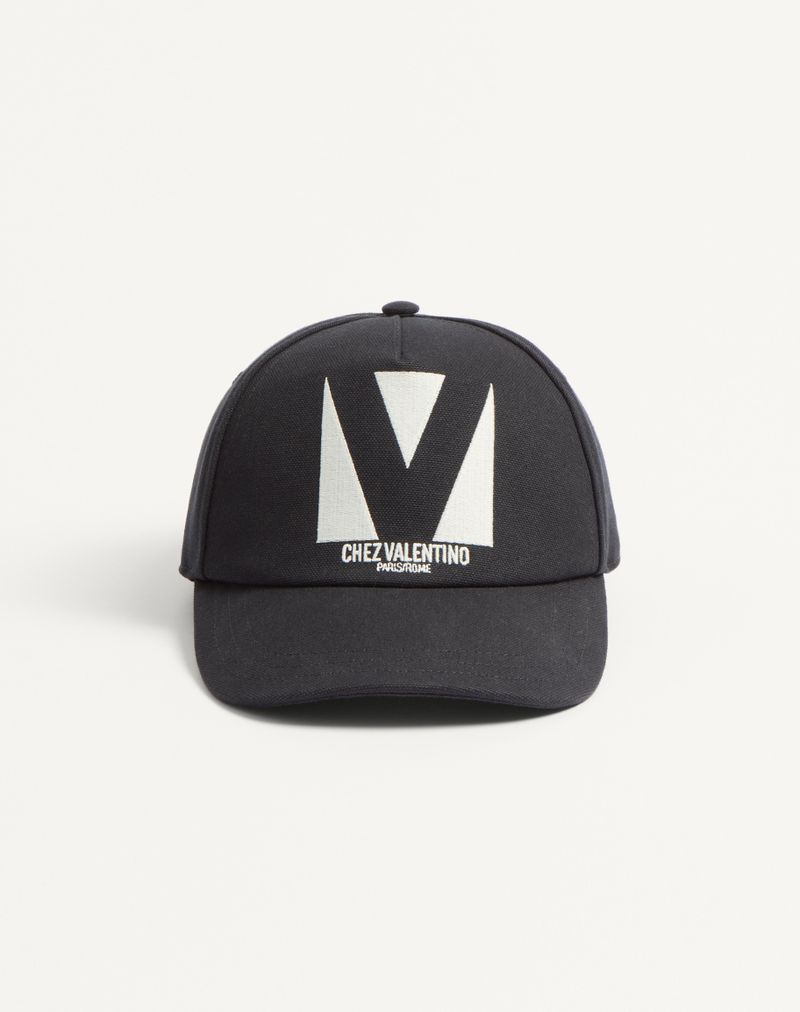 VALENTINO シェ ヴァレンティノ エンブロイダリー コットン ベースボールキャップ