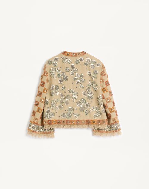 Valentino - Chaqueta De Lino Bordada - Multicolor - Mujer - Novedades