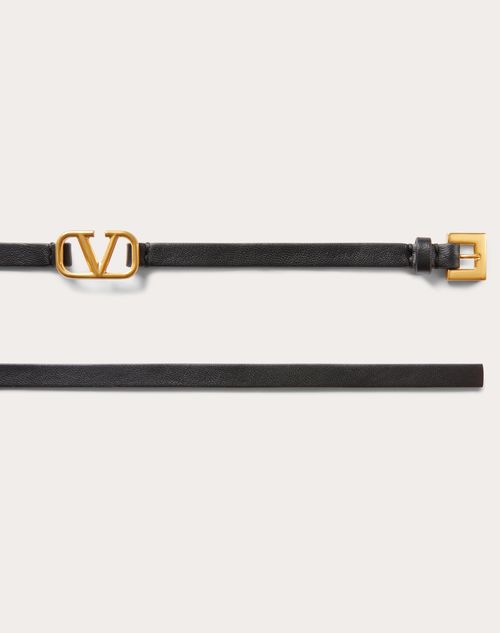 Valentino Garavani - Vlogo Signature Nappa Belt 10 Mm - Black - Woman - Woman Bags & Accessories Sale