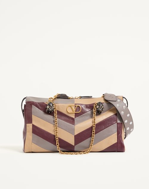 Valentino Garavani - Sac Moyen Porté Épaule Valentino Garavani Panthea En Cuir Nappa À Motif Chevrons - Multicolor - Femme - Sacs Porté Épaule