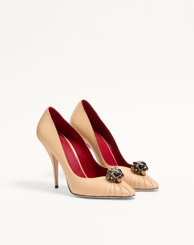 Valentino Garavani Panthea Goatskin Pumps 105Mm Woman Desert Beige 39.5