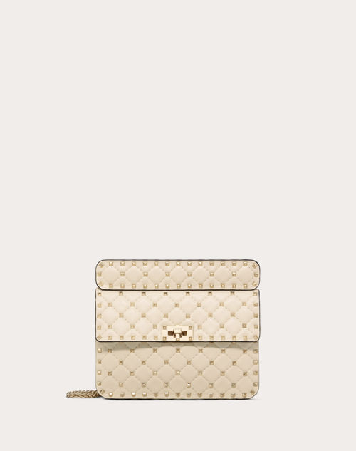 Valentino Garavani - Medium Nappa Rockstud Spike Bag - Light Ivory - Woman - Valentino Garavani Rockstud Spike