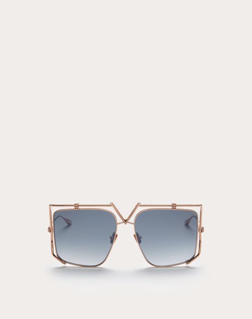 Valentino - Quadratischer V-light Titanrahmen In Übergrösse - Grau - Unisex - Sonnenbrillen
