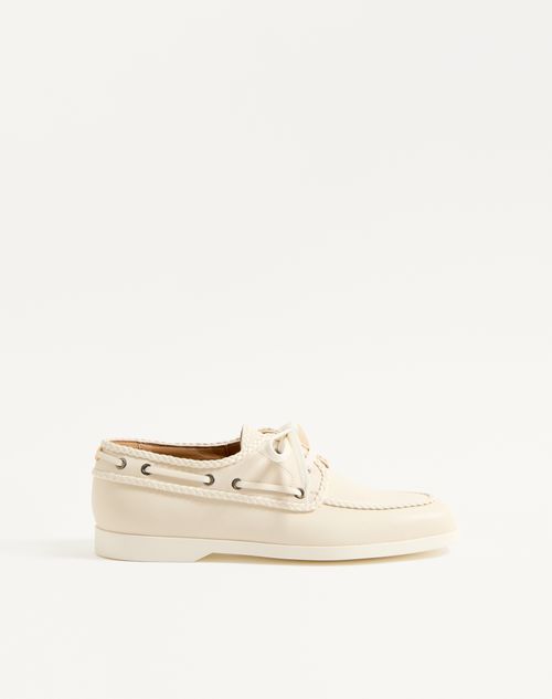 Valentino Garavani - Palm Avenue Kidskin Boat Shoe - Ivory - Man - Man Shoes Private Promotions