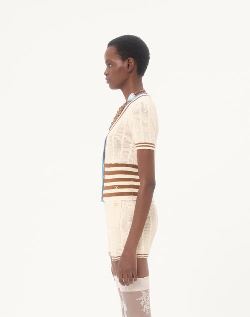 Valentino - Cotton Cardigan - Birch - Woman - Knitwear