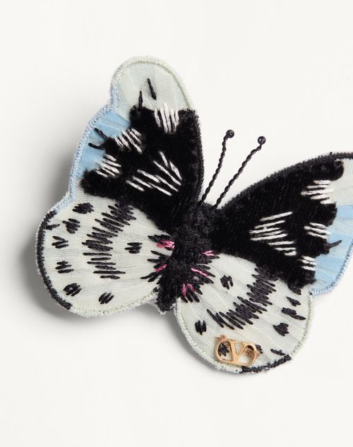 Valentino Garavani - Valentino Flutterby Brosche Aus Samt - Gold/mehrfarbig - Mann - Schmuck Und Uhren