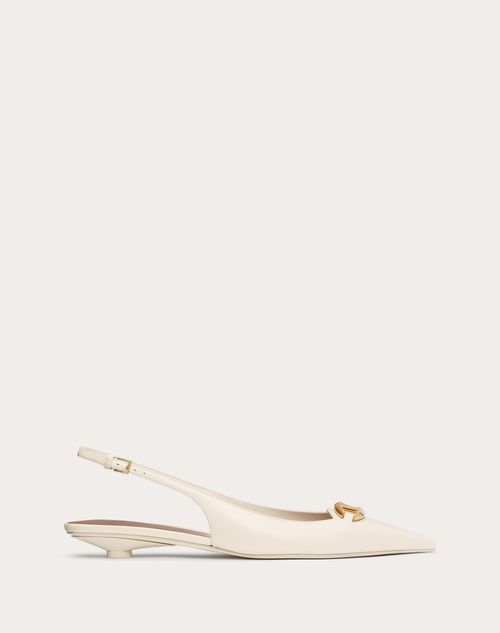 Valentino Garavani - The Bold Edition Vlogo Calfskin Slingback Ballerinas 20mm - Ivory - Woman - Ballerinas