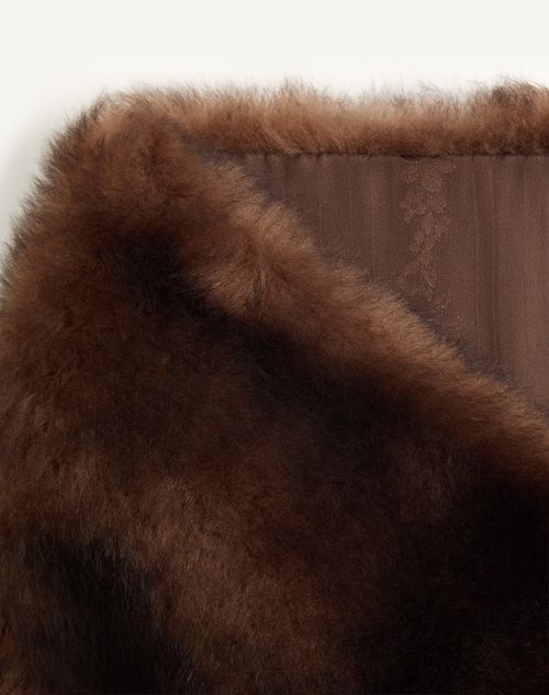 Valentino Garavani - Cuello De Piel De Cordero - Marrón - Mujer - Accesorios Suaves