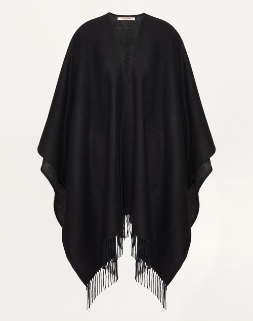 Valentino Garavani - Vlogo Signature Cashmere Poncho - Black - Woman - Soft Accessories