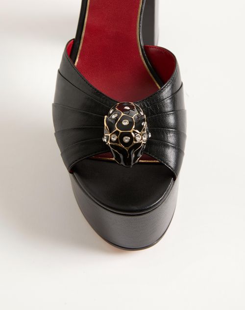Valentino Garavani - Panthea Platform Sandal In Kidskin Leather 125mm - Black - Woman - Sandals
