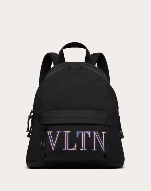 Valentino Garavani - Neon Vltn Backpack In Nylon - Black/multicolor - Man - Man Sale