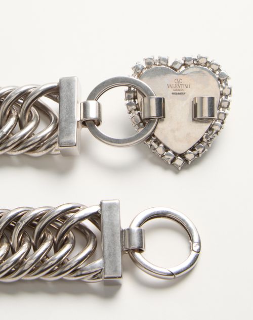 Valentino Garavani - Coeur Hyperbole Choker Necklace In Metal, Resin And Swarovski® Crystals - Palladium/azure - Woman - Jewelry