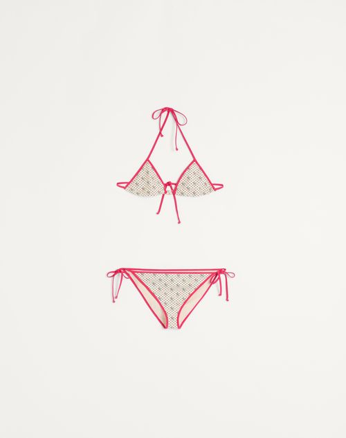 Valentino - Gelatini Print Lycra Bikini With Polka Dots - Birch/multicolour - Woman - Beachwear