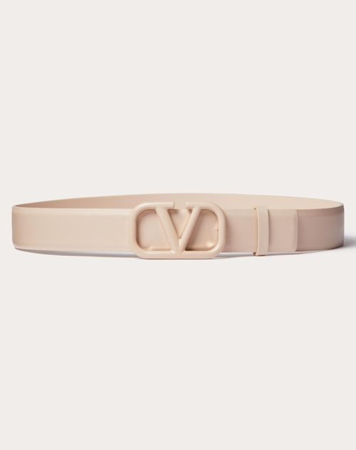 Vlogo Signature Belt In Shiny Calfskin 30mm for Woman in Powder Rose