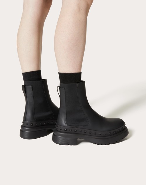 Valentino Garavani Black Rockstud Chelsea Boots