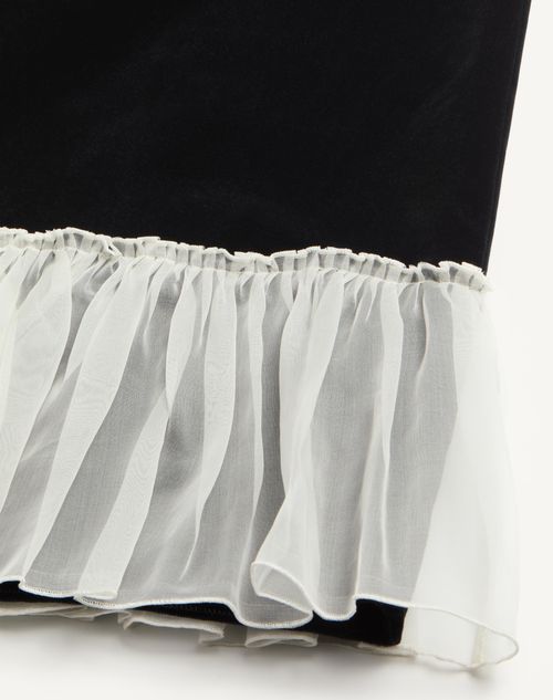 Valentino - Cotton Velvet Pants - Black/ivory - Woman - Pants And Shorts