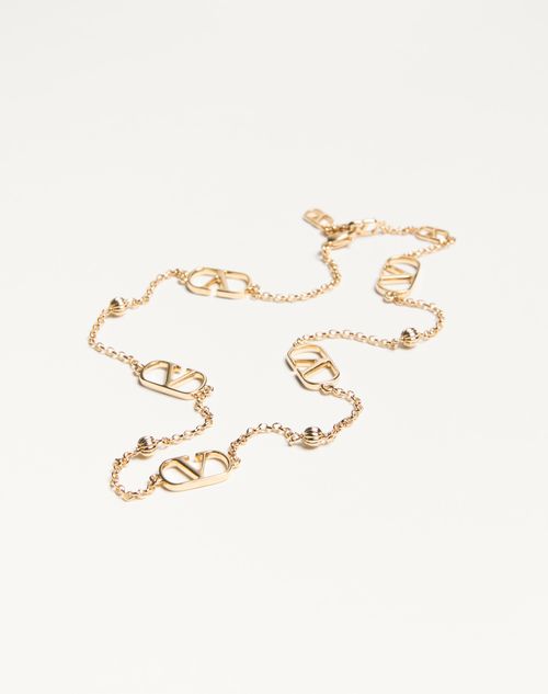 Valentino Garavani - Vlogo Signature Metal Necklace - Gold - Woman - Jewellery