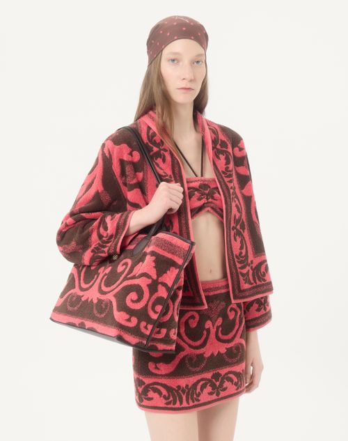 Valentino - Terry Cloth Jacket - Chocolate/coral - Woman - Jackets And Blazers