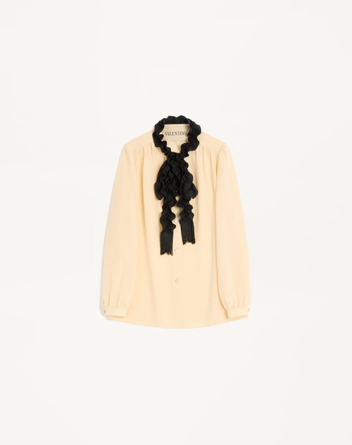 Valentino - クレープデシン シャツ - バーチ/ブラック - ウィメンズ - シャツ＆トップス