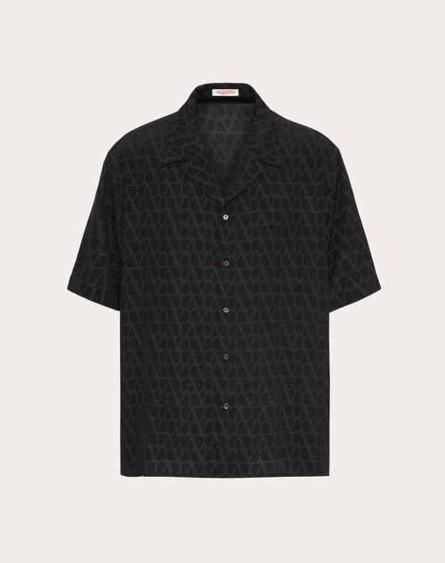 Valentino - Chemise Bowling En Soie À Imprimé Toile Iconographe - Noir - Homme - Chemisiers