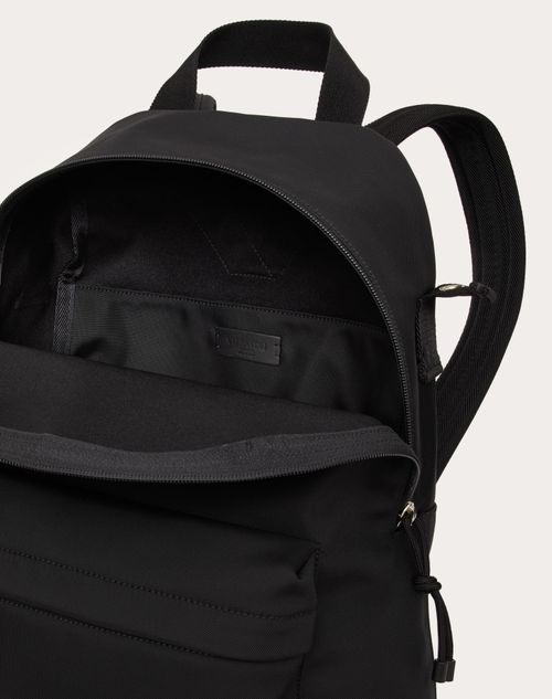 Vltn Nylon Backpack for Man in Black/white