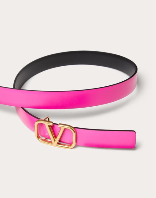 Reversible Vlogo Signature Belt In Glossy Calfskin 20 Mm for Woman in ...