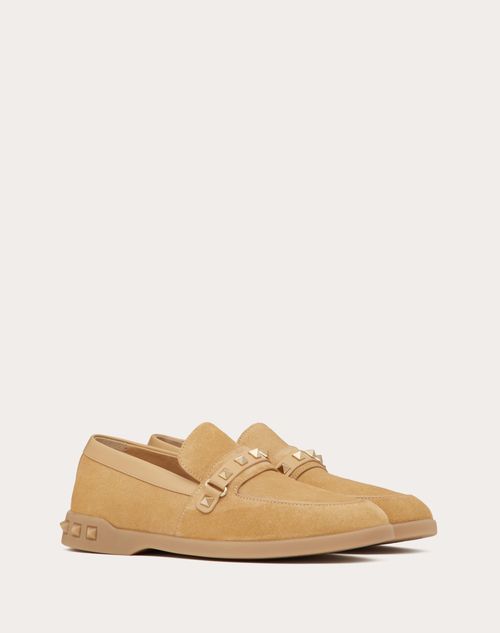 Valentino Garavani - Leisure Flows Split Leather Loafer - Cappuccino - Woman - Shelf - W Shoes - Loafers