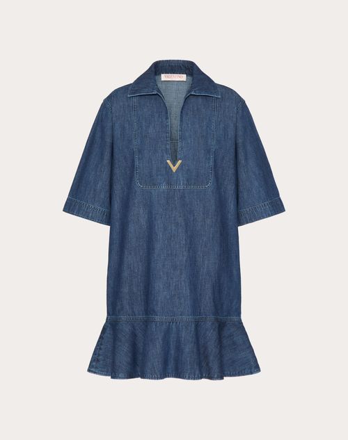 Valentino - Chambray Denim Short Dress - Denim - Woman - Gifts For Her