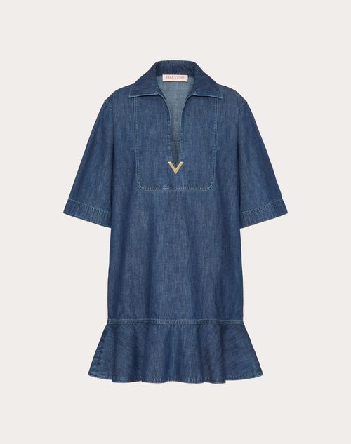 Valentino - Chambray Denim Short Dress - Denim - Woman - Denim