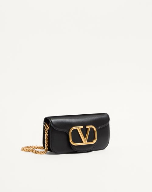 Valentino Garavani - Valentino Garavani Locò Small Shoulder Bag In Calfskin - Black - Woman - Shoulder Bags